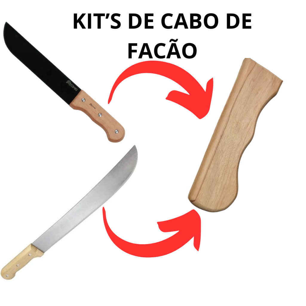 Kit's Cabo para Facão de Mato de Madeira Diversas Unidades 15 cm Comprimento - DiverSAC em Oferta na Shopee
