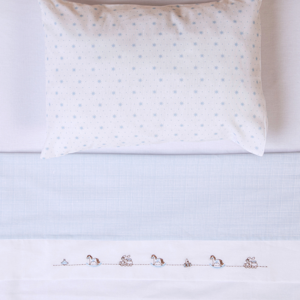 Jogo de Berço Bebê Bordados Papi 3 peças 100% algodão em Oferta na Shopee