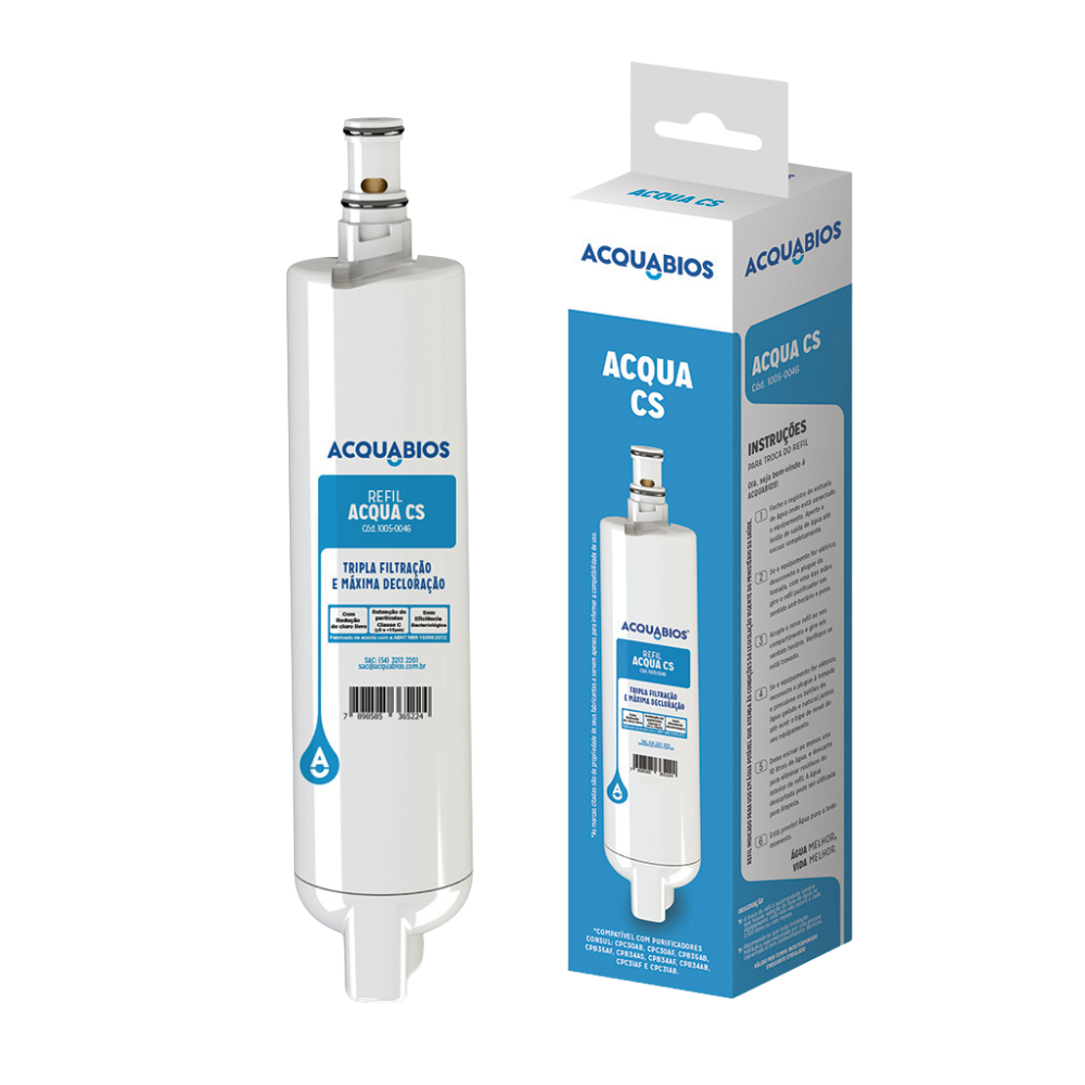 Filtro Refil CS Compatível Purificador Consul Bebedouro Facilite Cs Cpc30 Cpc31 Cpb34 Cpb35