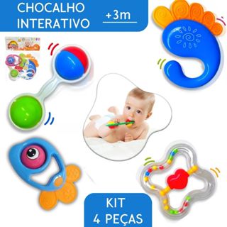 Kit Brinquedos Para Bebê Chocalhos Mordedor Educativo Sensorial Brinquedo Infantil Musical Coisas de Bebê Neném Criança em Oferta na Shopee