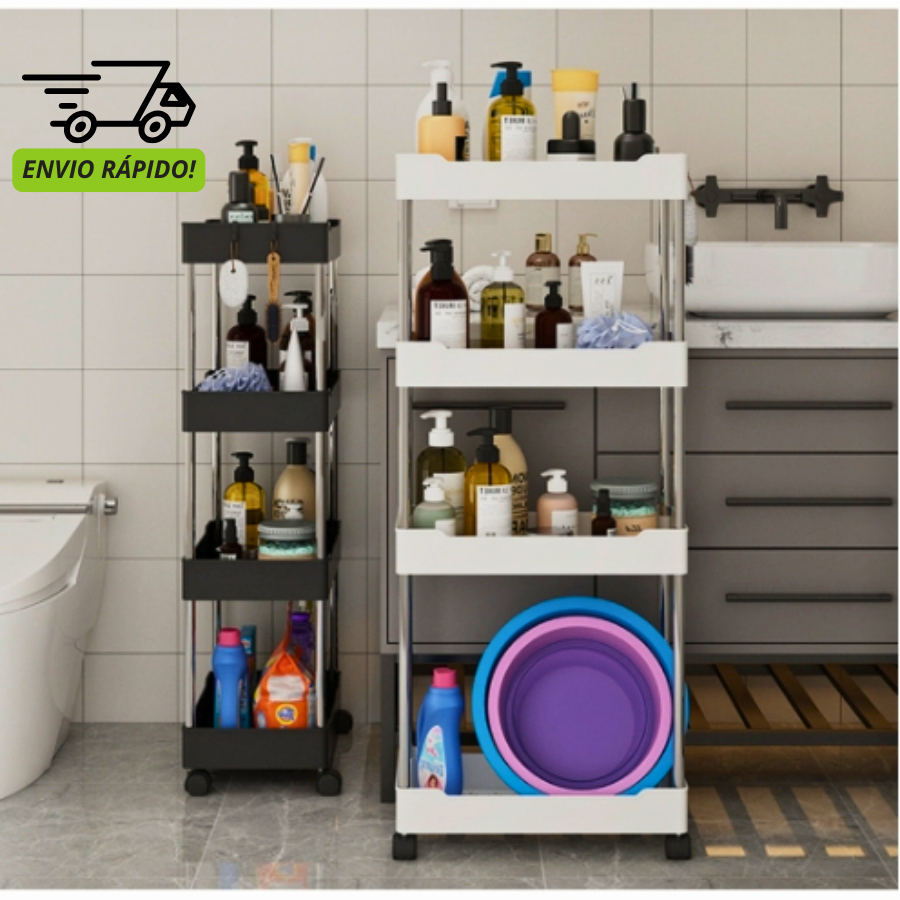 Prateleira Carrinho Auxiliar Organizador de Objetos Multiuso 4 Andares com Rodinhas em Oferta na Shopee