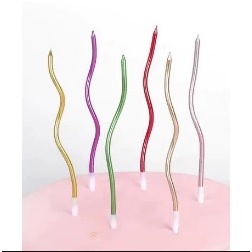 Vela de Aniversário Curva - 6 Unidades em Oferta na Shopee