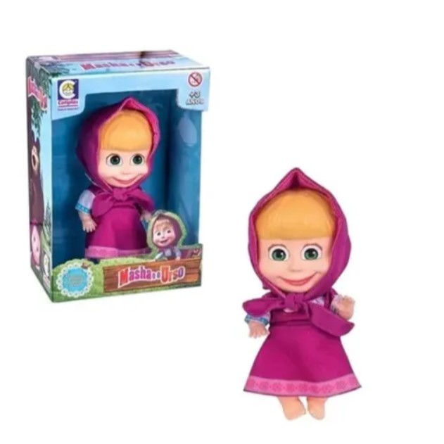 Boneca Masha 18cm Cotiplás – Personagem do Desenho Masha e o Urso