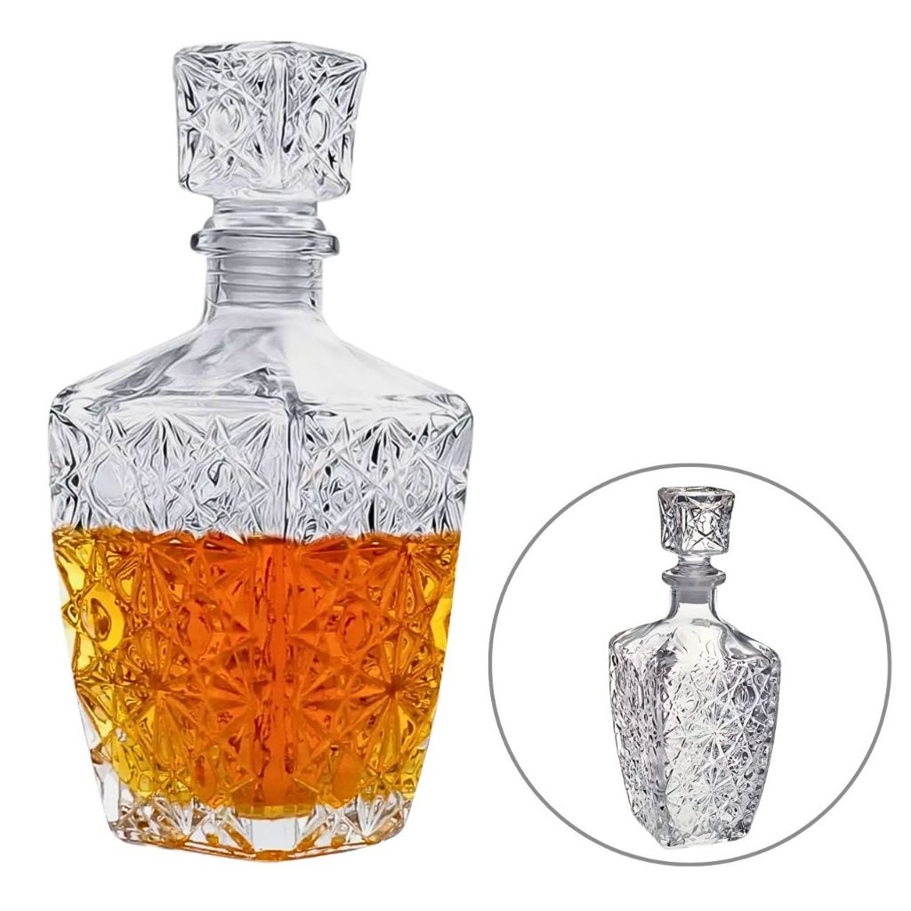 Garrafa Whisky Vidro Transparente Cristal Licoreira Bebida Licor Suco Vinho Uisque Cachaça...