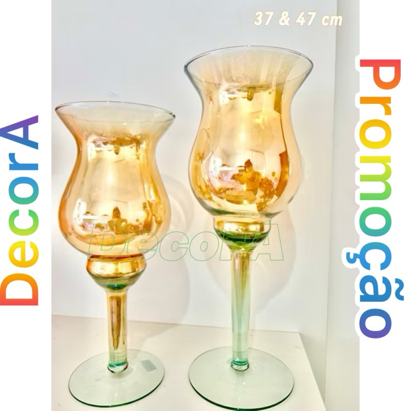 Taça Vaso Para Decoração Em Vidro napoli
