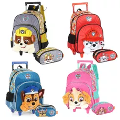 Mochila Escolar 41x30cm16" Patrulha Canina Aplique Pelúcia 3D Luxcel