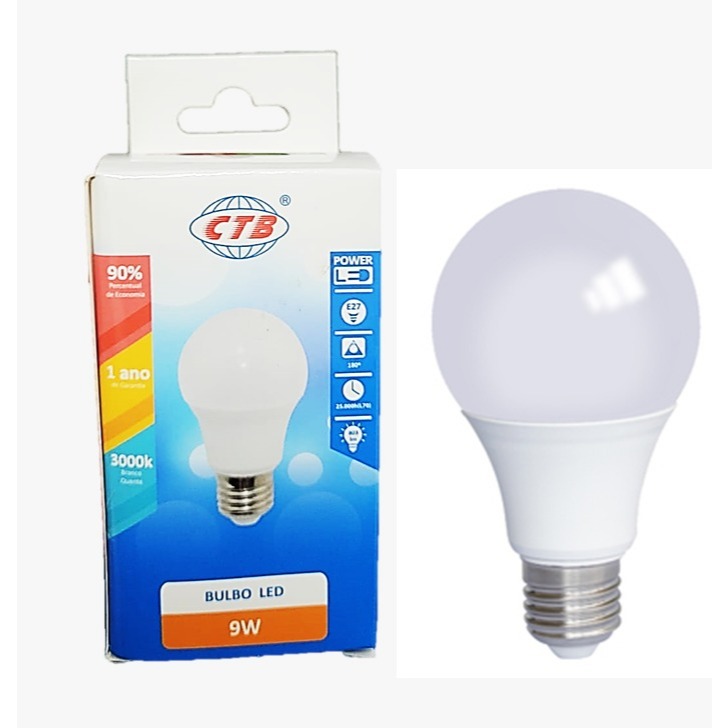 Kits De Lâmpadas 9w 3000K Com 1/3/5/10 Luz Quente CTB 9W Bivolt Tecnologia Digital Decor