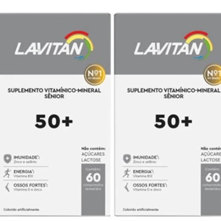 kit 2 Lavitan 50+senior 60comp em Oferta na Shopee