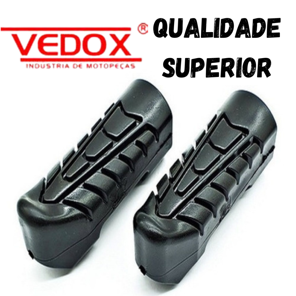 Par Estribo Pedaleira Borracha Vedox Cg Titan Fan Start 160