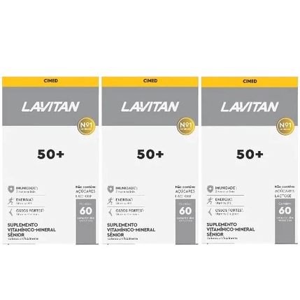 kit 3unid Lavitan 50+ Sênior 60comp original