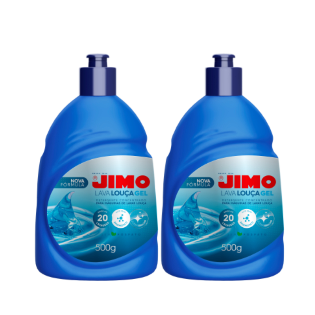 Lava Louça Gel Detergente Concentrado 500g Para Lava Louça JIMO Kit com 2