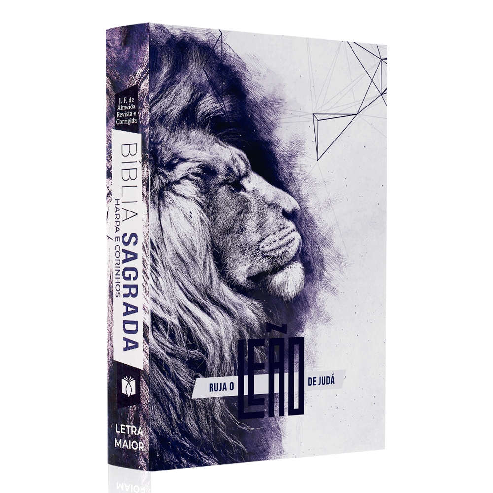 Bíblia Sagrada Leão Ruja | Letra Grande | ARC | Harpa Avivada e Corinhos | Capa Dura