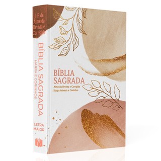 Bíblia Sagrada Brush e Folhas | ARC | Harpa e Corinhos | Capa Dura em Oferta na Shopee