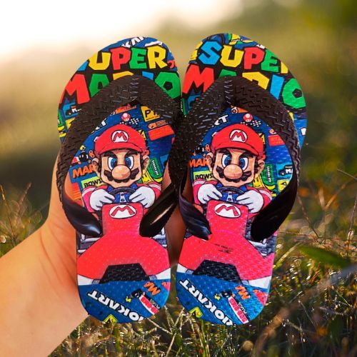 Chinelo Sandalia de Dedo Menina Menino Feminina Masculino Personagens Patrulha Canina Sonic Marvel Minnie Super Mario