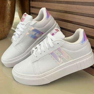 Tênis Refletivo Holografico Feminino 2 Listras Adulto 34 AO 40 em Oferta na Shopee
