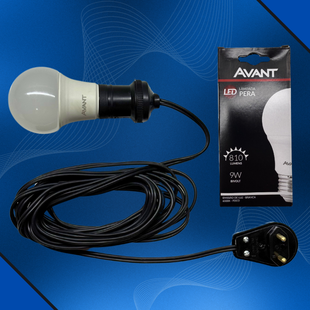 Fio Soquete Extensor com Rabicho + Lampada de Brinde 3 / 5 / 10M