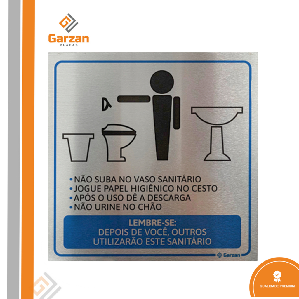 PLACA SINALIZAÇÃO ALUMINIO BANHEIRO DE DESCARGA REGRAS SANITÁRIO em Oferta na Shopee