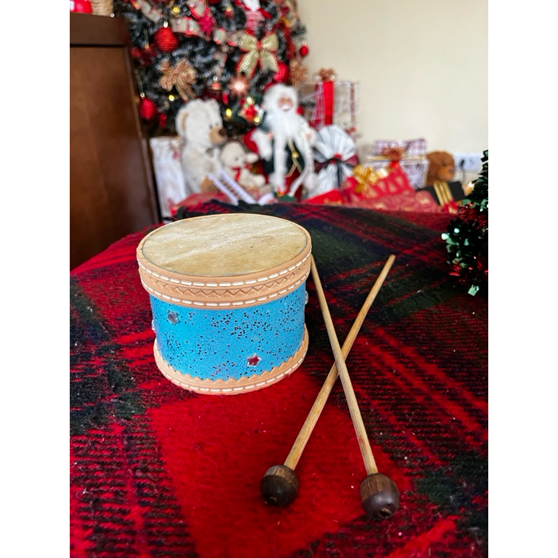 Mini Tamborzinho com 2 baquetas - 🥁 tambor instrumento musical percussão criança escola brinquedo educativo banda