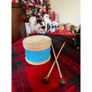 Mini Tamborzinho com 2 baquetas - 🥁 tambor instrumento musical percussão criança escola brinquedo educativo banda