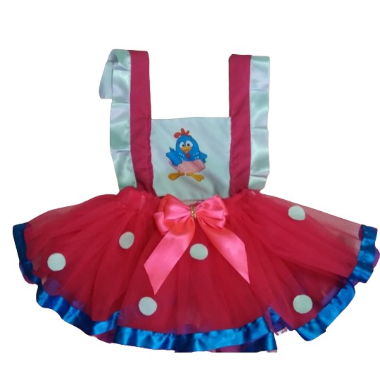 Fantasia Romper Da Galinha Pintadinha , Saia Tutu Pink
