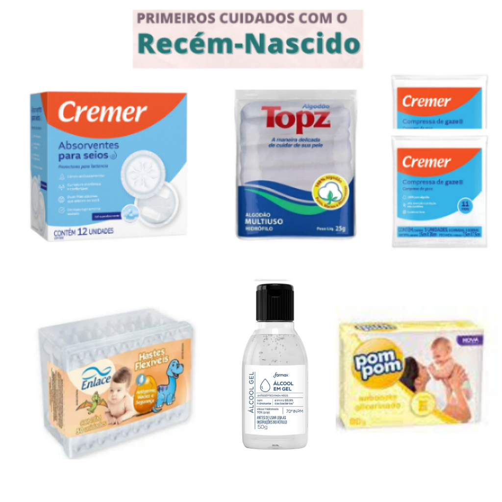 Kit Cuidados com o Recém nascido na Maternidade com 7 itens em Oferta na Shopee