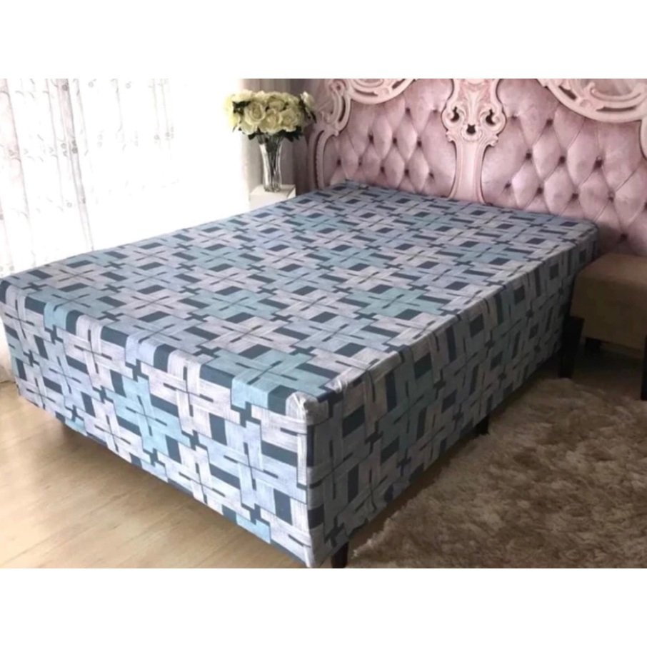 Lençol estampado box conjugado casal 3 peças 0,50cm em Oferta na Shopee