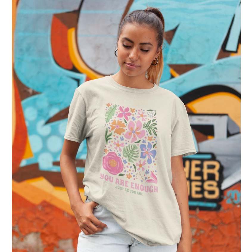 Camiseta T-shirt Feminina Estampada 100% Algodão Estilosa Tendência Confortável Moda Blogueira