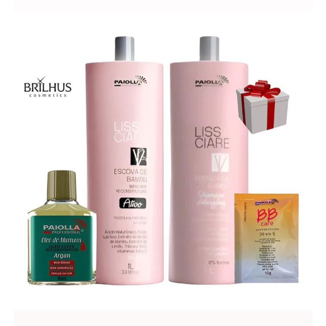 Paiolla Escova Progressiva Bambu Sem Formol Kit 2x1000 Ml