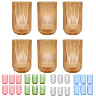 Conjunto com 6 Unidades de Copo Canelado Versalhes de Vidro 460ml