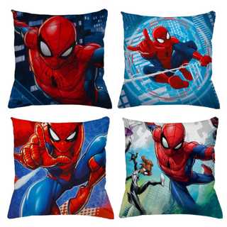 KIT 4 CAPAS DE ALMOFADAS DECORATIVAS HOMEM ARANHA SPIDER MAN QUARTO DE MENINO - TAMANHO 45X45 em Oferta na Shopee