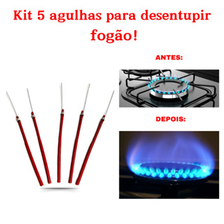 5 Agulhas para Desentupir Boca Tampinha De Fogão Para Liberar Gás em Oferta na Shopee