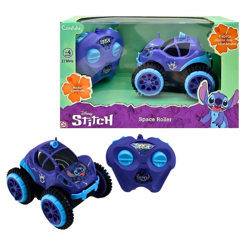 Carrinho de Controle Remoto Stitch  Space Roller Disney Criança