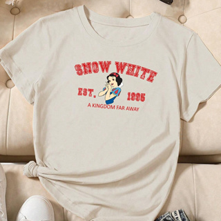 Camiseta feminina de algodão princesas Disney Branca de neve off white premium em Oferta na Shopee