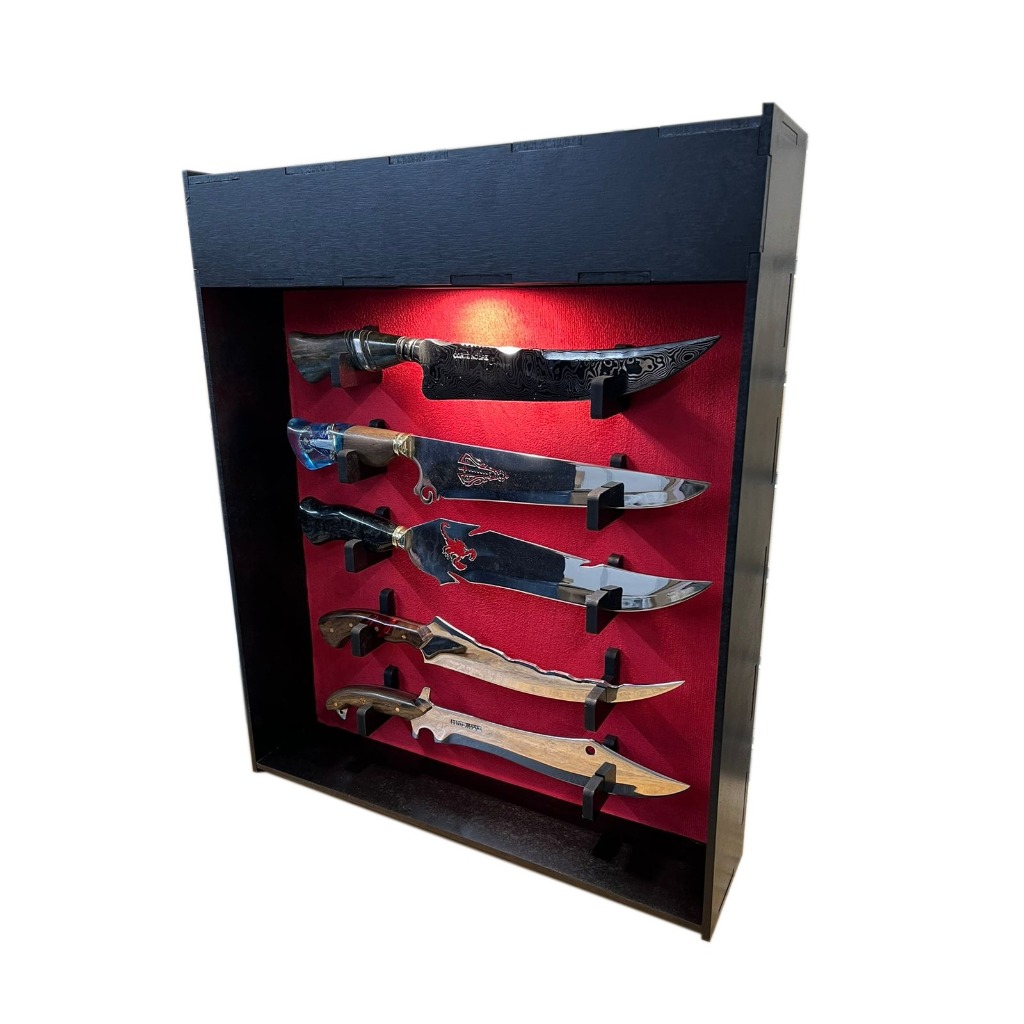 Expositor para Facas em MDF para parede com LED