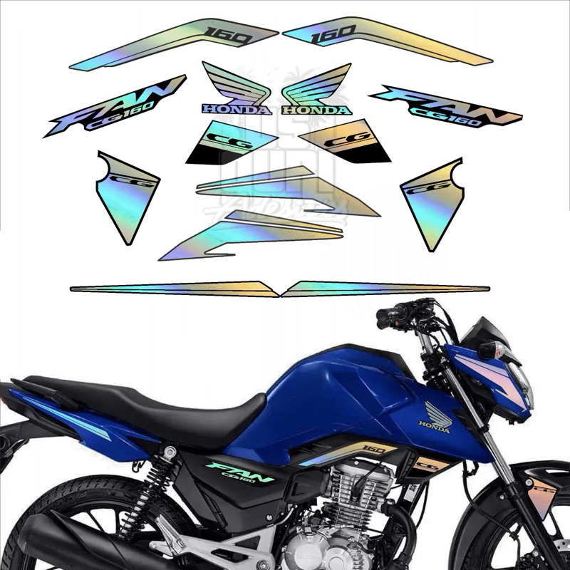 Kit adesivos holografico Fan 160 2025 / 2026 *diversas cores*
