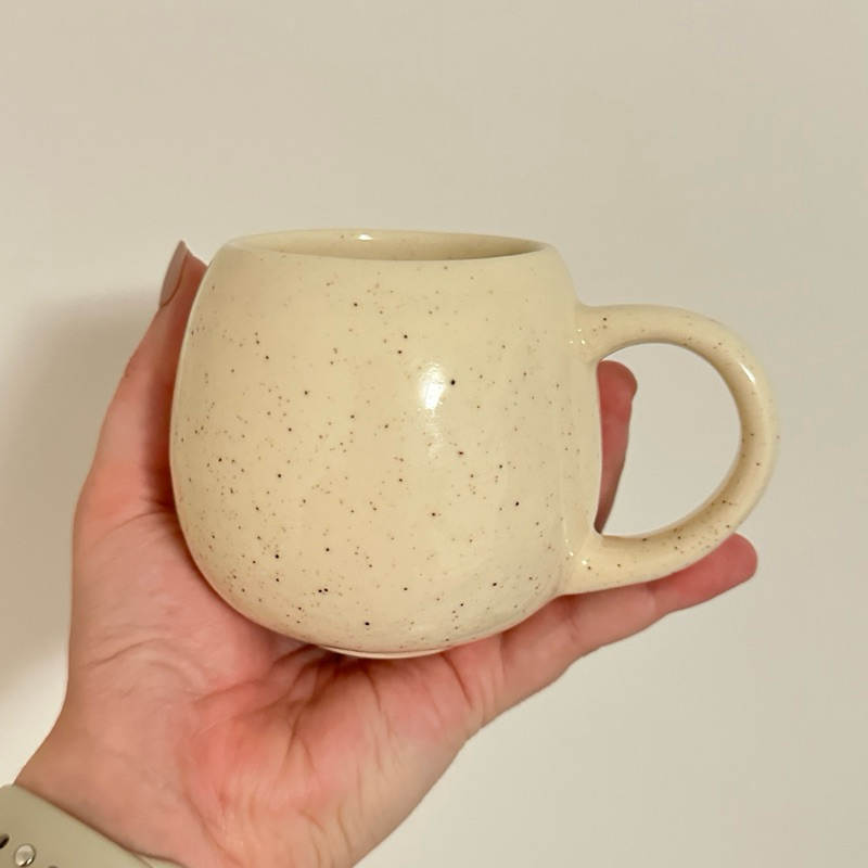 Caneca BOJUDA MOON LISA 300ml Areia ou Preta Cerâmica Presente Xícara Oval Grande