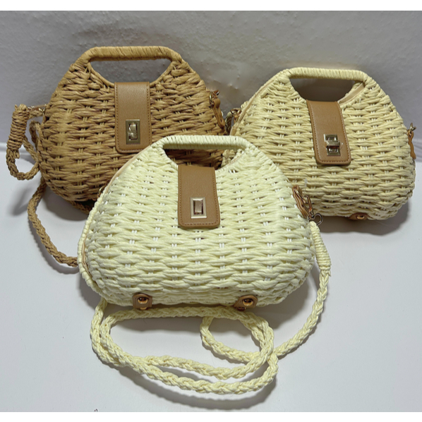 Bolsa de  Palha de  Festa  Media com Alça Transversal Ajustavel Alça de Palha De Mao Para Uso Diario