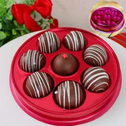 10 ~ 40 Caixa Redonda Vermelha C/8 Cavidades P/ Bombons 14082 (BWB) (CHOCO)