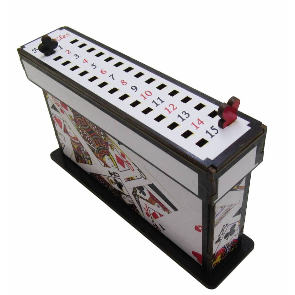 Caixa de Baralho Porta Cartas Marcador 15 Pontos Branca MDF em Oferta na Shopee