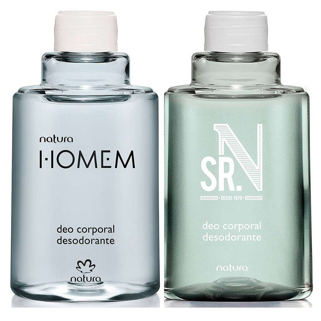 Kit Refil Perfume Deo Corporal Masculino Natura Sr. Homem Clássico Tradicional 100ml