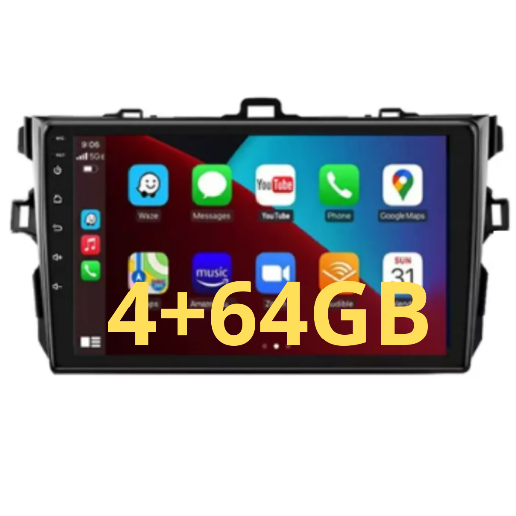Multimídia Android  Corolla 2007 2010 2011 2012 2013 wifi bluetooth tela 9 polegadas