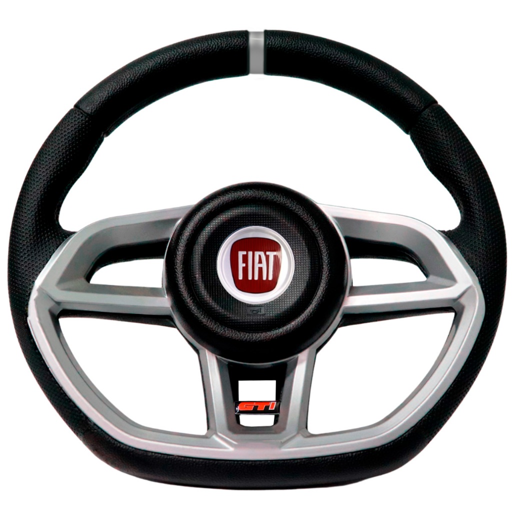 Volante Esportivo Gti Prata Emblema Logo Preto Italia Uno Elba Fiorino Tempra Tipo Nacional em Oferta na Shopee