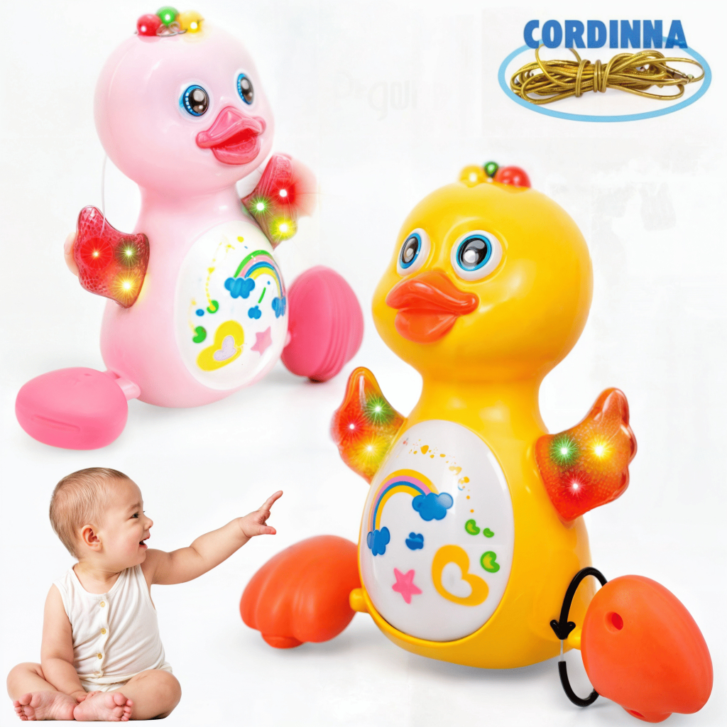 Brinquedo Patinho Fujão Elétrico Com Som Luz E Movimento Carangueijo Fujão Pato Dançante L...