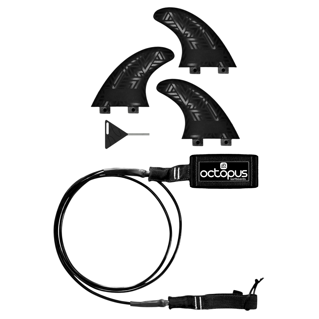 Jogo De Quilhas + Leash Prancha De Surf 6´ pés com 2 giradores