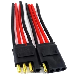 Kit 2 Chicotes Conector 4 Vias Fio 4mm Grosso P/Som Automotivo Engate Rapido