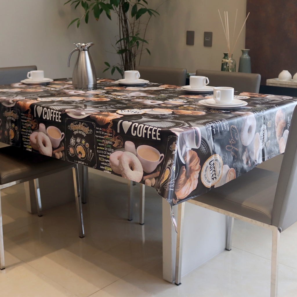Toalha de Mesa Plástico Térmica 4, 6, 8 e 10 Lugares Grossa Estampas Decoração Cozinha