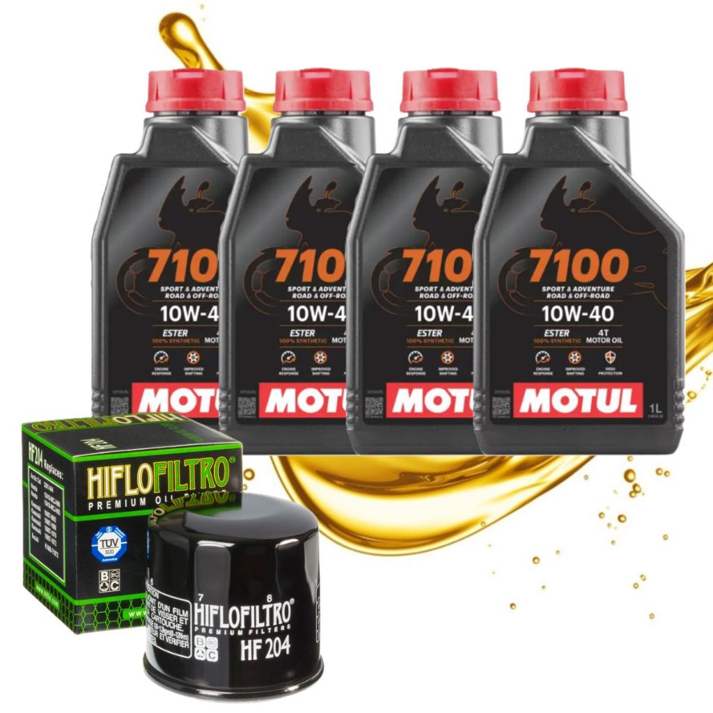 Troca de Óleo P/ Kawasaki Ninja 1000 / Versys 1000 / Z800 / Z900 Motul 7100 10w40 + Filtro Hiflo Hf204