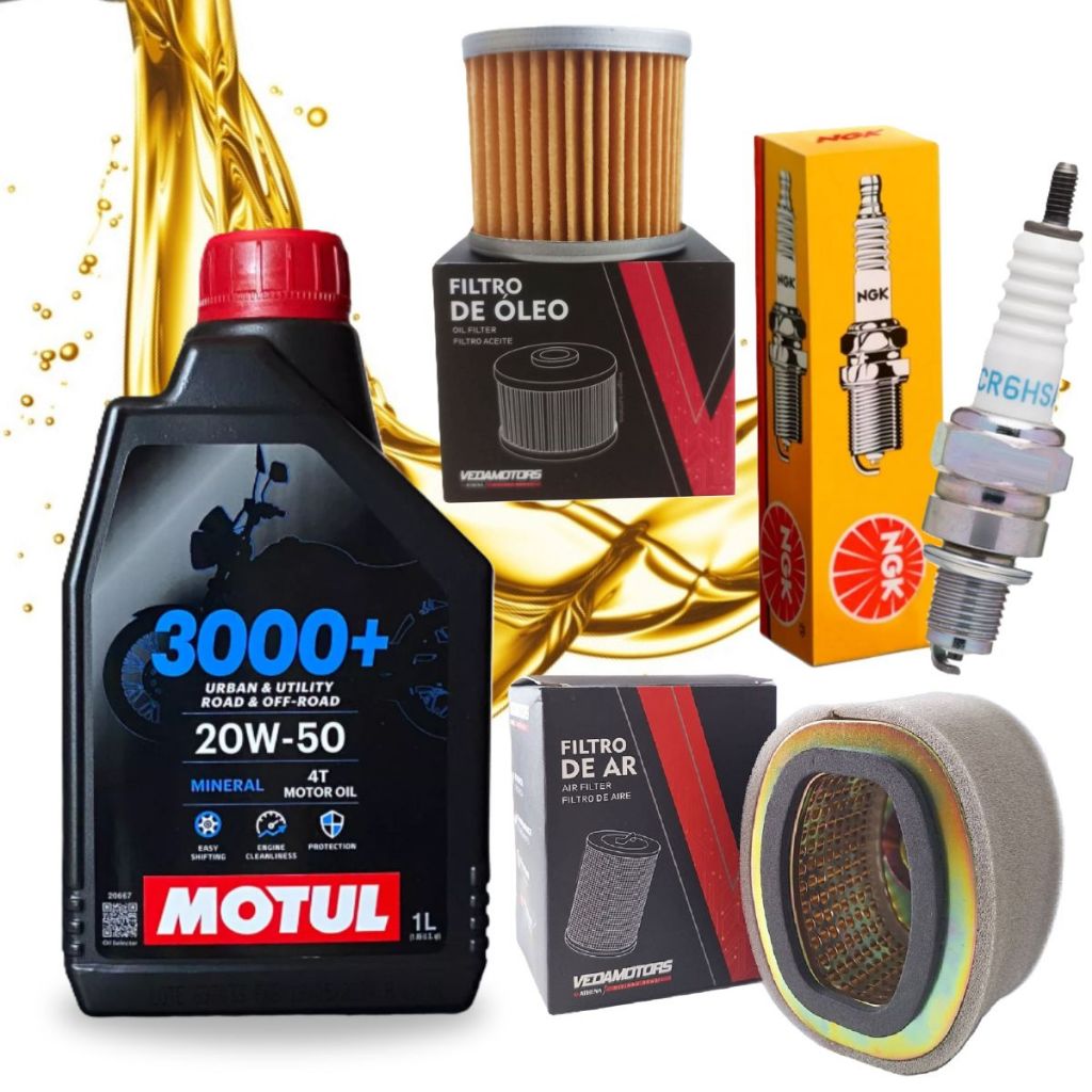 Kit Revisão Suzuki Burgman 125i 2011-2019 Óleo Motul 20w50 Troca Filtros e Vela