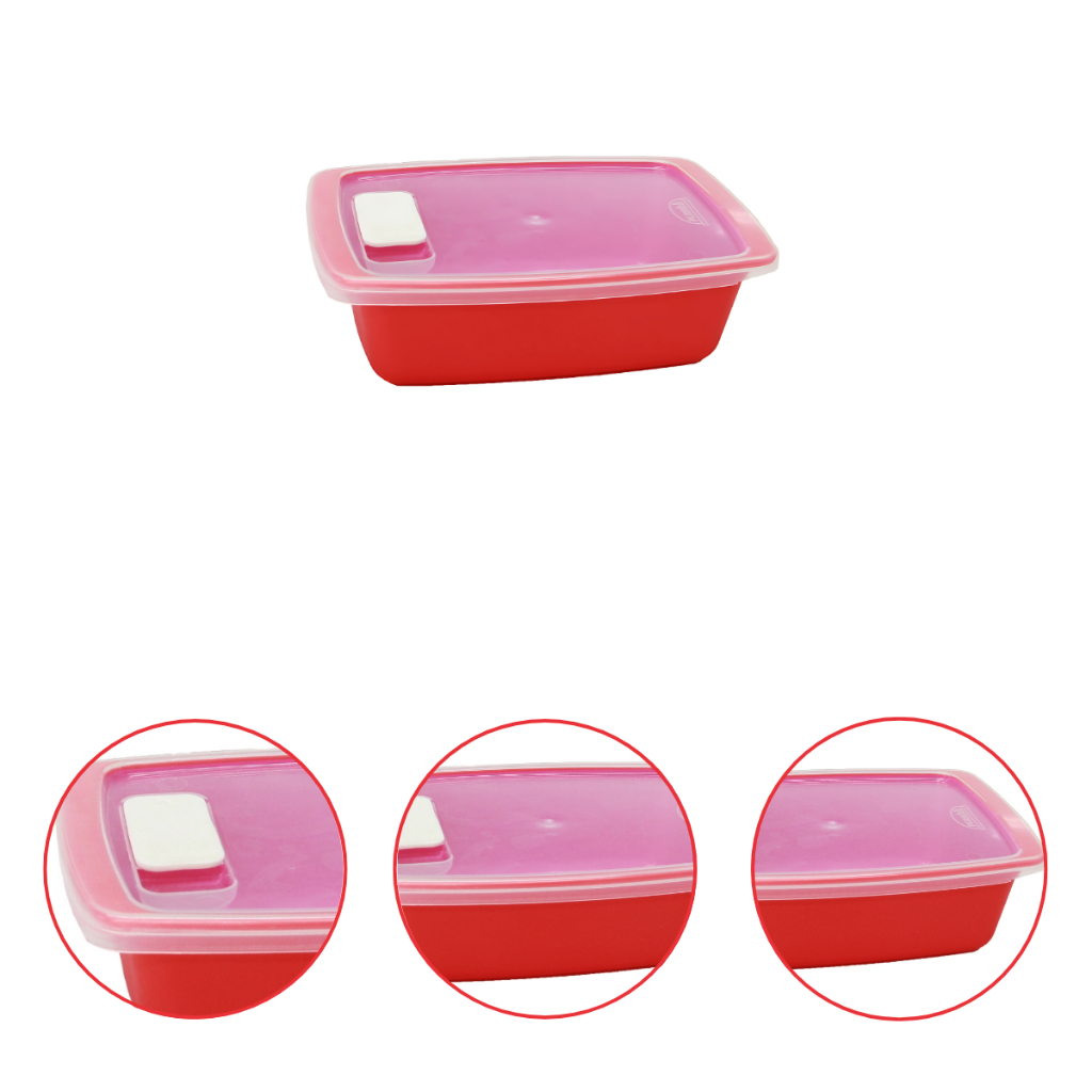 Pote Colorido Vermelho Plasutil Com tampa Transparente 460 ml