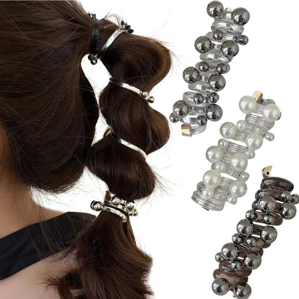 Prendedor de Cabelo em espiral elástico mola Trançado em Oferta na Shopee